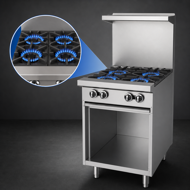 Product image #3 for Garland US Range U Series 24-Inch Commercial Gas Restaurant Range with 4 Open Burners and Storage Base