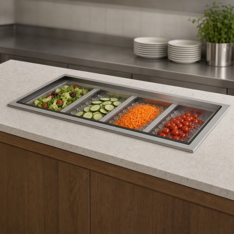 Product image #3 for Advance Tabco Triumph (Supreme) 4-Pan Drop-In Ice-Cooled Cold Food Well