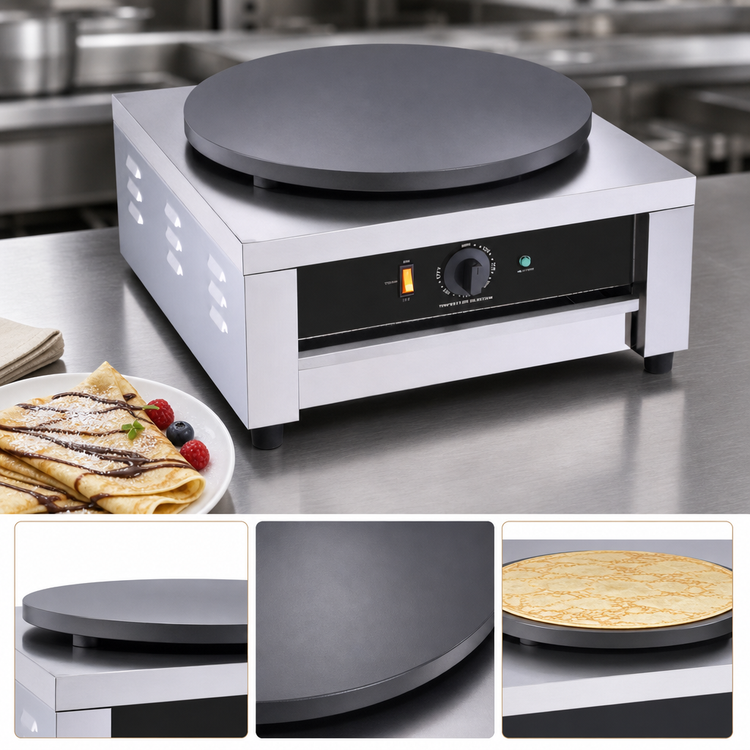 Product image #3 for Omcan 16-Inch Countertop Electric Crepe Maker with Cast Iron Plate