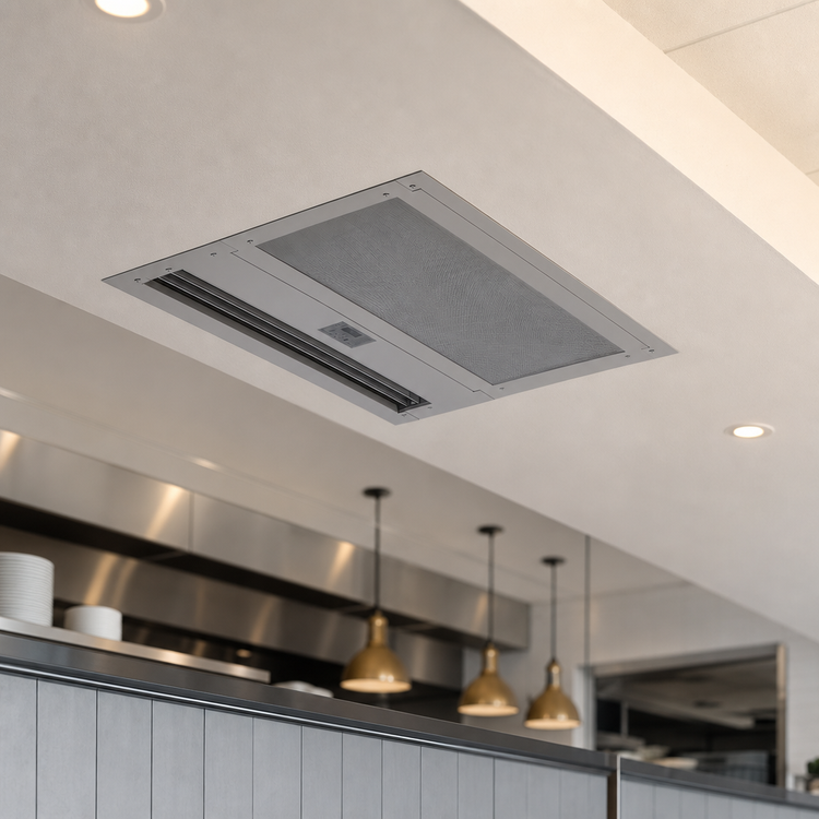 Product image #3 for Berner Architectural Recessed 12 48-Inch Ambient Air Curtain, Unheated, 1/2 HP, Intelliswitch Touchscreen
