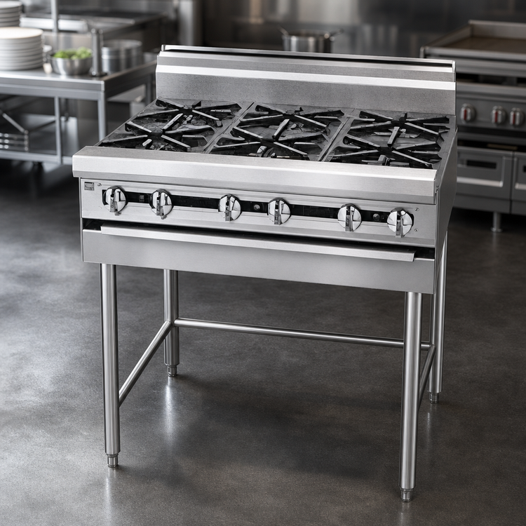 Product image #3 for Titan JMRH-8 72-Inch Modular Heavy Duty Gas Range with 8 Open Burners