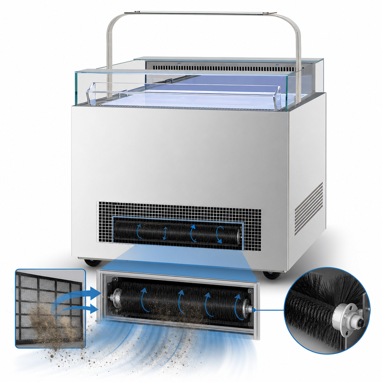 Product image #3 for Turbo Air 40.25 Inch Wide Open Display Sandwich & Cheese Merchandiser, Floor Model, Stainless Steel