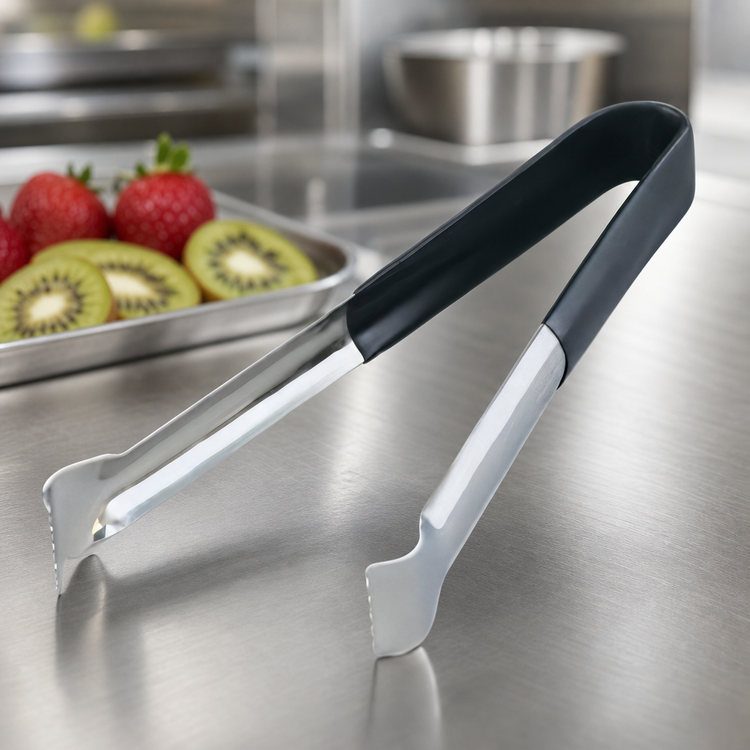 Product image #3 for Vollrath Kool-Touch 12-Inch Heavy Duty Stainless Steel Pom Tongs with Black Insulated Coating