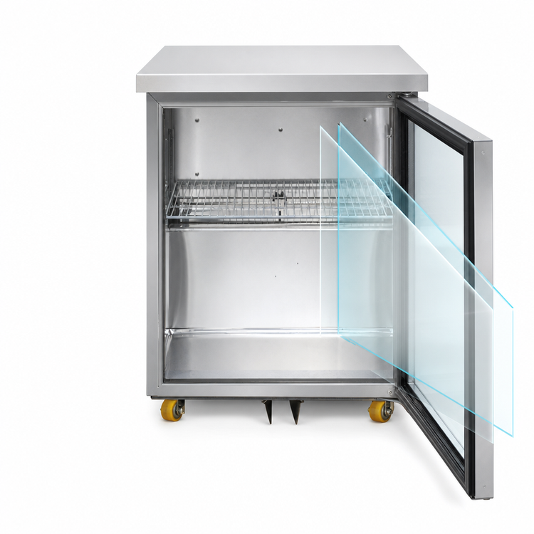 Product image #3 for 27-Inch Undercounter Display Freezer with Hinged Glass Door, 7.4 Cu. Ft., R-290
