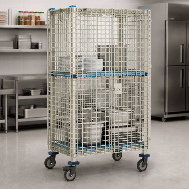 Product image #3 for MetroMax Q Mobile Wire Security Cage, 40-3/4 x 27-13/16 x 67-13/16 Inches
