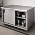 Thumbnail image #3 for Advance Tabco Special Value Economy Enclosed Work Table with Cabinet Base and Sliding Doors, 96 x 30 Inches, 16 Gauge 304 Stainless Steel Top