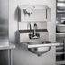 Thumbnail image #3 for 304 Stainless Steel Wall-Mount Hand Sink with Integrated Towel and Soap Dispensers, Gooseneck Faucet, and Basket Drain
