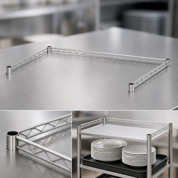 Product image #3 for Quantum 3-Sided Wire Frame Truss for Bus Carts, 60 x 24 Inches, 304 Stainless Steel