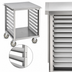 Thumbnail image #3 for 25-1/2-Inch Mobile Stainless Steel Equipment Stand with Wing Table, 16 Pan Slides