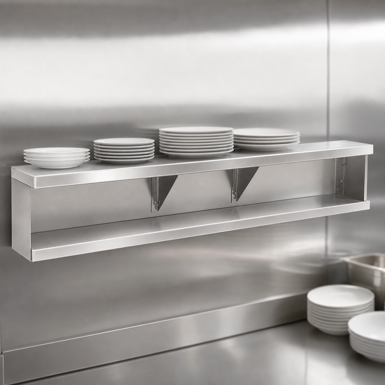 Product image #3 for Advance Tabco 77-3/4-Inch Stainless Steel Add-On Dish Shelf, 7-Inch Wide