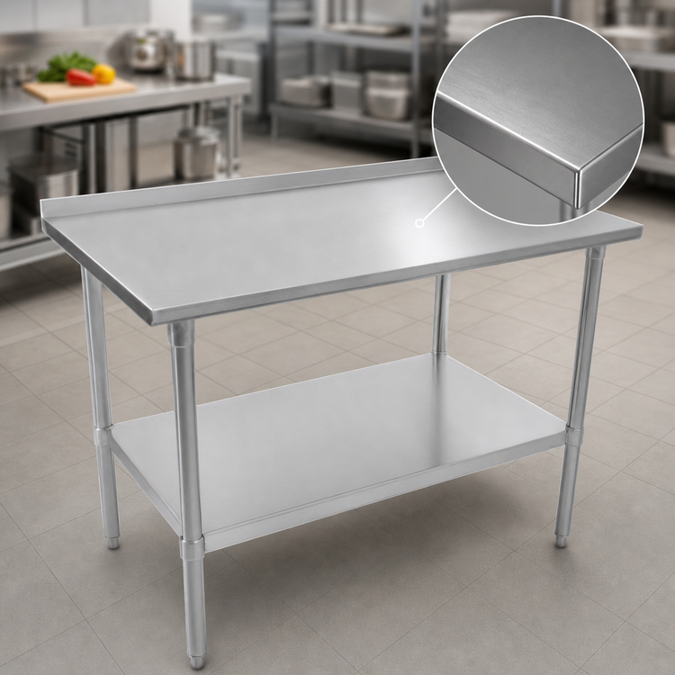 Product image #3 for John Boos Stallion 48-Inch x 36-Inch Stainless Steel Work Table with 1-1/2-Inch Rear Upturn and Undershelf