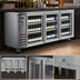 Thumbnail image #3 for IKON Refrigeration Three-Section Glass Door Back Bar Cooler, 73.1-Inch, Stainless Steel, Left-Side Self-Contained