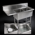 Thumbnail image #3 for John Boos Pro-Bowl 2-Compartment Sink with Left Drainboard, 30 x 24 x 14 Inch Bowls