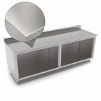 Thumbnail image #3 for John Boos 4CO6R5-24108 108-Inch Stainless Steel Work Table with Open Front Cabinet Base, 16-Gauge 300-Series Top and 5-Inch Backsplash