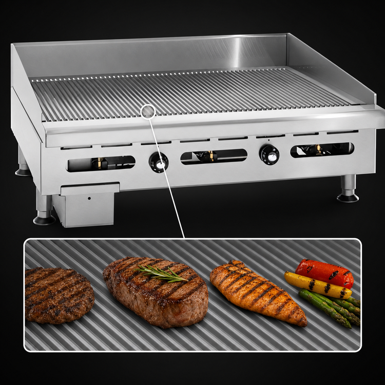 Product image #3 for Imperial IGG-36 36-Inch Grooved Countertop Gas Griddle with Thermostatic Controls
