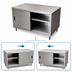 Thumbnail image #3 for BK Resources Dual Access Stainless Steel Chef Table Cabinet Base with Sliding Doors, 36 x 24 x 34-3/4 Inches