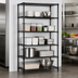 Thumbnail image #3 for Quantum 24 x 24 x 63 Inch Stationary Wire Shelving Starter Kit with 5 Shelves, Black Epoxy Antimicrobial Finish
