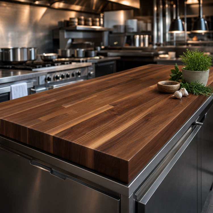 Product image #3 for Boos Block 72-Inch x 27-Inch x 1-1/2-Inch Thick American Black Walnut Kitchen Countertop, Blended Edge Grain, Oil Finish