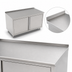 Thumbnail image #3 for John Boos 60 Inch x 24 Inch Stainless Steel Cabinet Base Work Table with Hinged Doors and 1-1/2 Inch Rear Riser