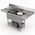 Thumbnail image #3 for 84-Inch 2-Compartment 304 Stainless Steel Sink with Left and Right Drainboards