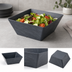 Thumbnail image #3 for American Metalcraft 125 oz Square Melamine Serving Bowl with Faux Slate Finish