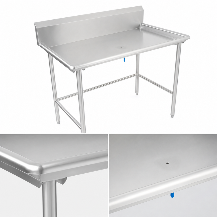 Product image #3 for John Boos 36-7/8-Inch Dish Sorting Table with 10-Inch Backsplash, 16-Gauge Stainless Steel, Open Base