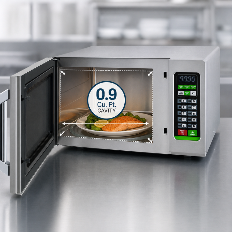 Product image #3 for Spectrum Commercial Countertop Microwave Oven, 0.9 Cu. Ft., 1000W, Touch Control