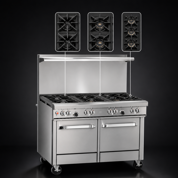 Product image #3 for Southbend Ultimate 48-Inch Commercial Gas Range with 7 Burners, Convection Oven and Cabinet Base