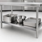 Thumbnail image #3 for John Boos SSK6-3624 Commercial Work Table Undershelf, 24 x 36 Inch, 16-Gauge 300 Series Stainless Steel