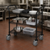 Thumbnail image #3 for Quantum 48 x 24 x 37-1/2 in. Black Epoxy 3-Shelf Wire Utility Bus Cart