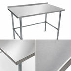 Thumbnail image #3 for John Boos Stallion ST6R1.5-3660GBK 60" x 36" Stainless Steel Work Table, 16-Gauge Type 300 Top, 1-1/2" Backsplash, Galvanized Base