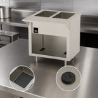 Thumbnail image #3 for Duke Manufacturing Thurmaduke EW-2-CBPG Electric 2-Well Waterless Food Warmer with Touchscreen, Stainless Steel Top and Open Storage Base