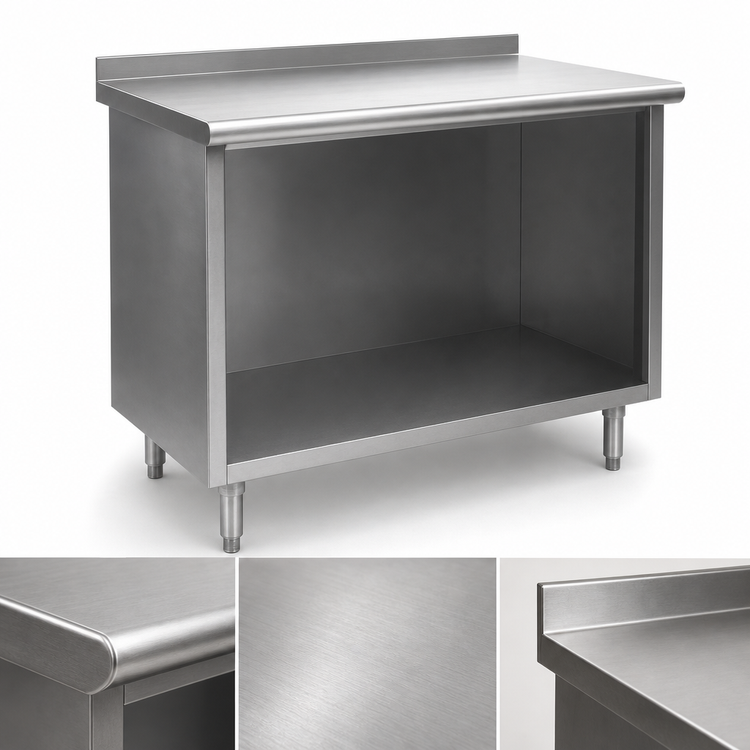 Product image #3 for Eagle Spec-Master Open Front Cabinet Base Work Table, 84 x 24 Inch, 14/304 Stainless Steel Top