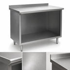 Thumbnail image #3 for Eagle Group Spec-Master UOB2484SE Stainless Steel Open-Front Cabinet Work Table, 84 x 24 Inch, 14-Gauge 304 Top, 1-1/2-Inch Up-Turn