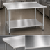 Thumbnail image #3 for Deluxe Series Stainless Steel Work Table with Rear Upturn and Adjustable Undershelf, 72 x 36 Inches