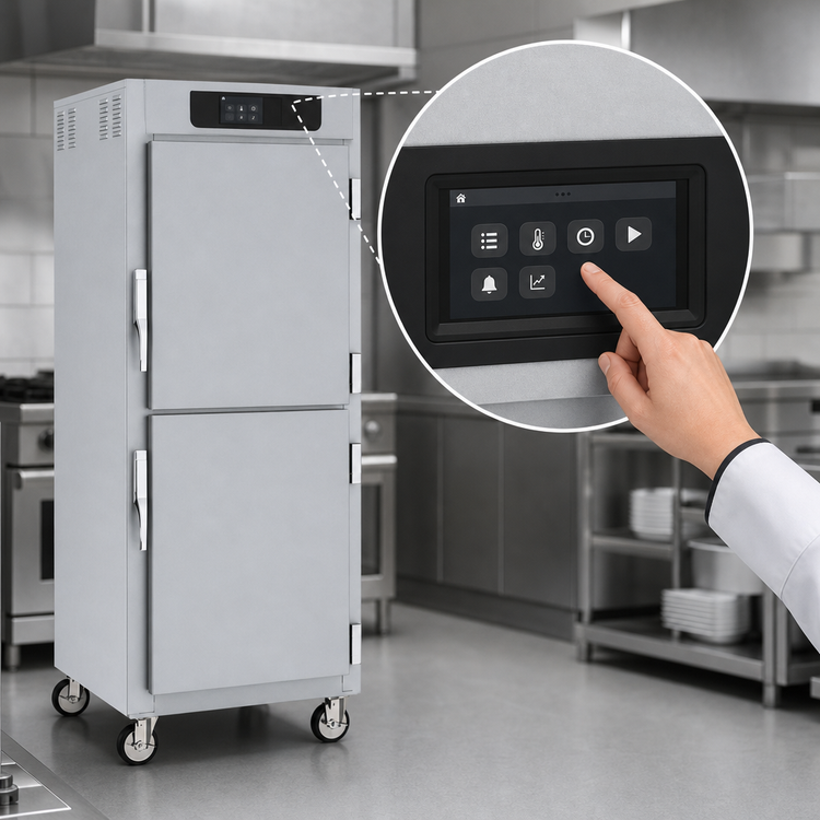 Product image #3 for Metro C5 8 Series Full-Height Pass-Thru Controlled Temperature Holding Cabinet with Dutch Doors and Touch-Screen Controls, 120V
