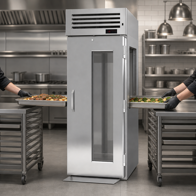 Product image #3 for Turbo Air PRO Series Roll-Thru Heated Holding Cabinet with Glass Doors, 1 Section, 44 Cu. Ft.