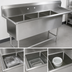 Thumbnail image #3 for John Boos Pro-Bowl 3-Compartment Stainless Steel Sink with Right Drainboard, 18 x 18 x 14 Inch Bowls, 24 Inch Drainboard