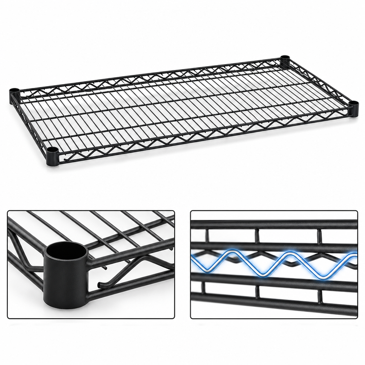 Product image #3 for Eagle Group Stand-Outs Decorative Wire Shelf with QuadTruss, 72W x 24D, Black Epoxy Finish