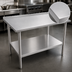 Thumbnail image #3 for Stallion 120 x 36 Inch 300 Series Stainless Steel Work Table with 1-1/2 Inch Rear Upturn and Adjustable Undershelf