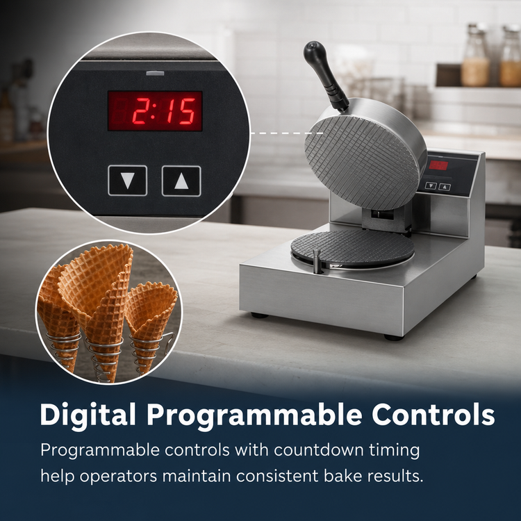 Product image #3 for Nemco 7030A Countertop Single Waffle Cone Baker with Digital Controls