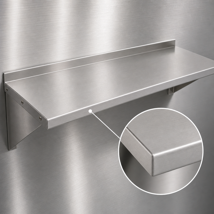 Product image #3 for John Boos Stallion EWS8-1660-X Wall-Mounted Stainless Steel Shelf, 60"W x 16"D