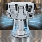 Thumbnail image #3 for Micro Matic USA MTB-4PSS Mushroom Countertop Air-Cooled Draft Beer Tower, Polished Stainless Steel, 4 Faucets