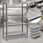 Thumbnail image #3 for Cambro Camshelving® Elements EXU242484S4480 4-Tier Solid Stationary Starter Polymer Shelving Unit, 24 x 24 x 84 in., Speckled Gray