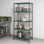 Thumbnail image #4 for Metro Super Erecta A516K3 Stationary Wire Shelving Starter Unit, 24W x 24D x 63H, 4 Shelves, Green Epoxy Coated