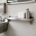 Thumbnail image #3 for John Boos BHS5186-X Wall-Mounted Lavatory Shelf, 18 x 5 Inches, 16-Gauge 300 Series Stainless Steel
