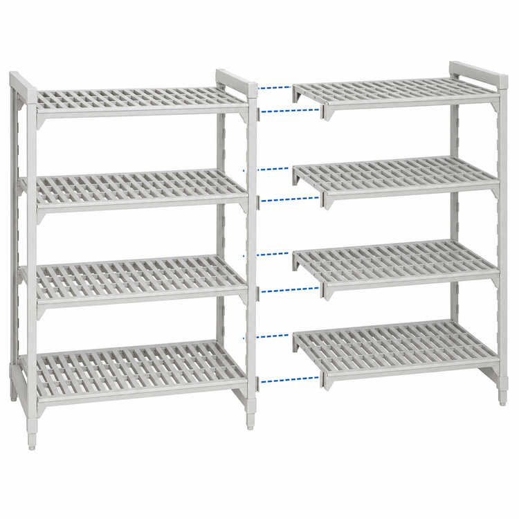 Product image #4 for Camshelving Premium Stationary 4-Shelf Vented Add-On Polymer Shelving Unit, 24 x 36 x 84 Inches