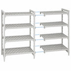 Thumbnail image #4 for Cambro Camshelving® Premium CPA243684V4PKG 4-Shelf Vented Add-On Polymer Shelving Unit, 24 x 36 x 84 Inches