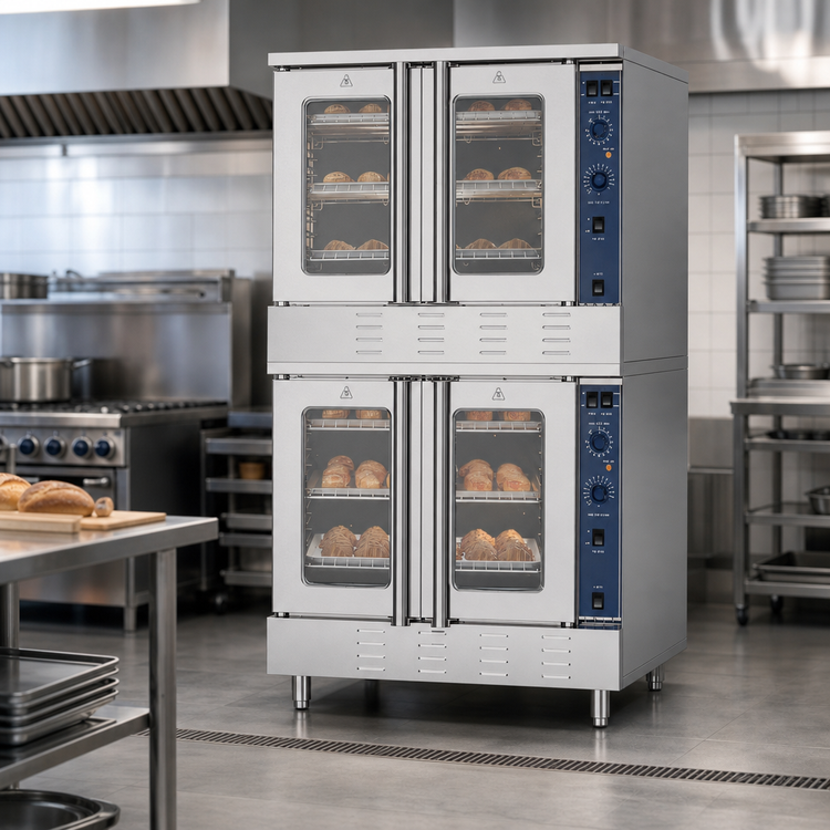 Product image #4 for KoolMore 38-Inch Full-Size Double-Deck Liquid Propane Commercial Convection Oven with Stacking Kit