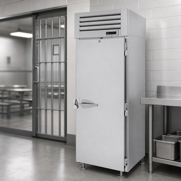 Product image #3 for Turbo Air PRO Series One-Section Correctional Facility Reach-In Refrigerator with Locking Solid Door, 25.41 Cu. Ft.